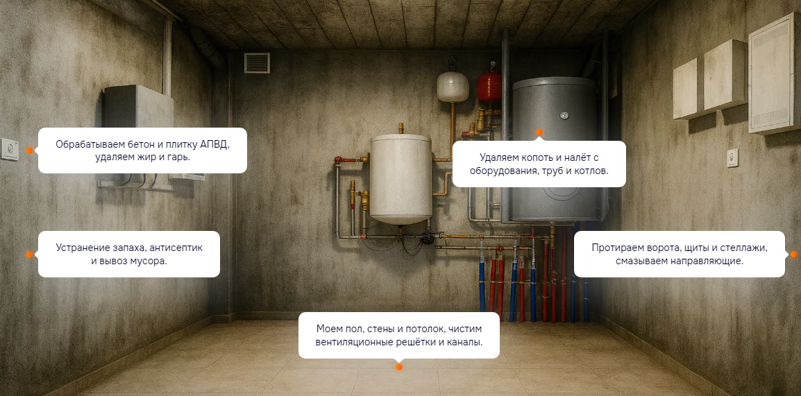 Уборка техпомещений после пожара